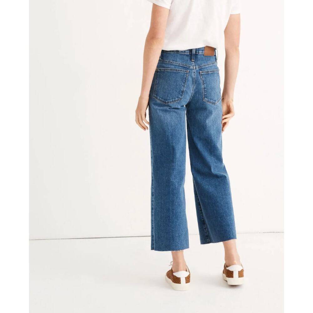 Madewell Slim Wide-Leg Raw-Hem Jeans, Crownridge Wash - Size 25 - Picture 2 of 5